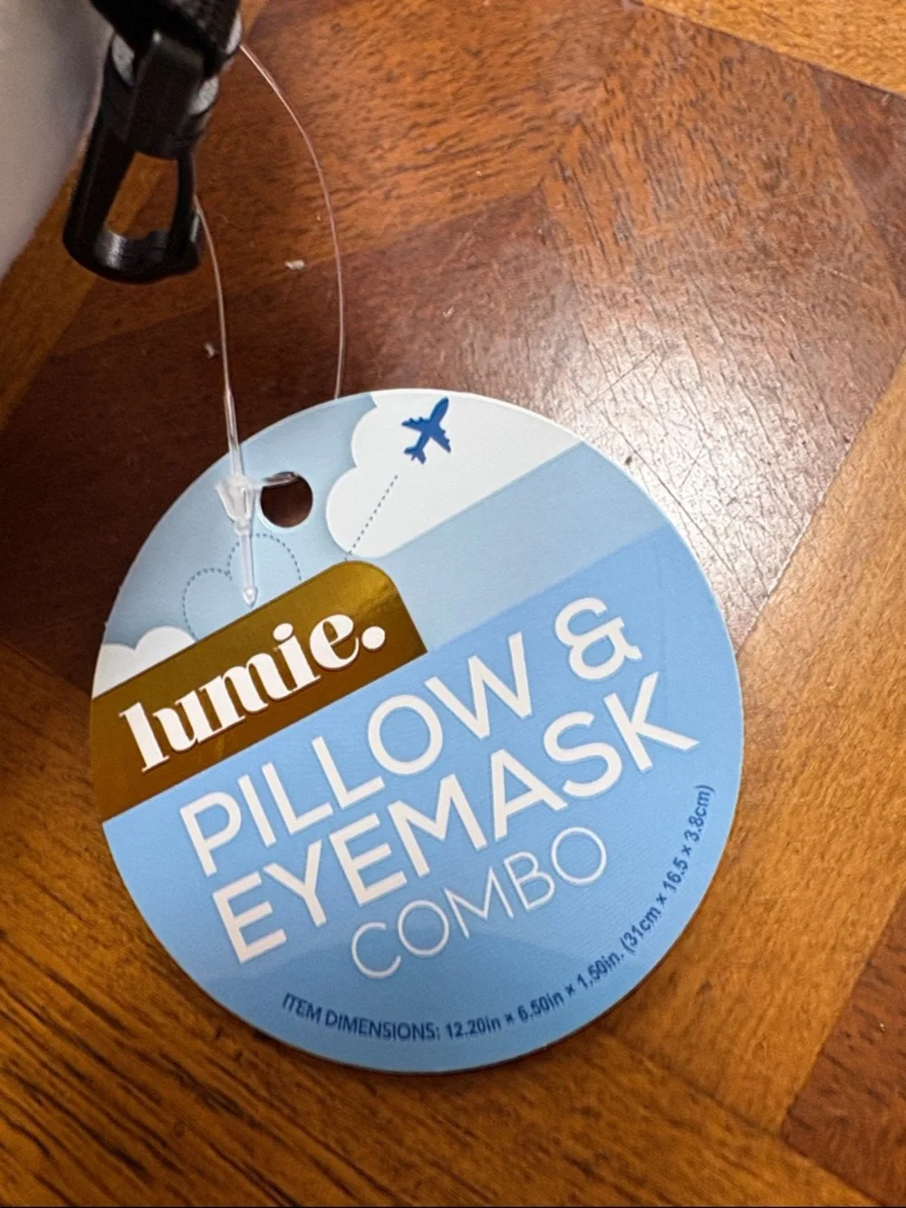 Lumie Kids Panda Pillow & Eyemask Combo - White with Black and Pink Accents